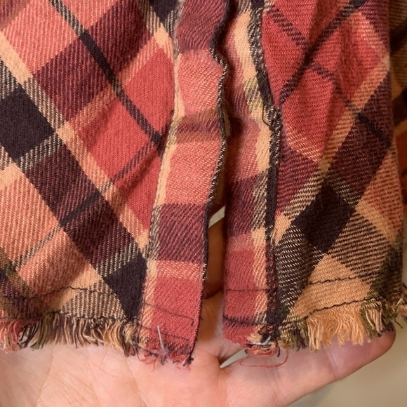 Gimmicks by BKE | Plaid Beaded Embroidered Mesh Long Sleeve Button Down Shirt S - Picture 10 of 17